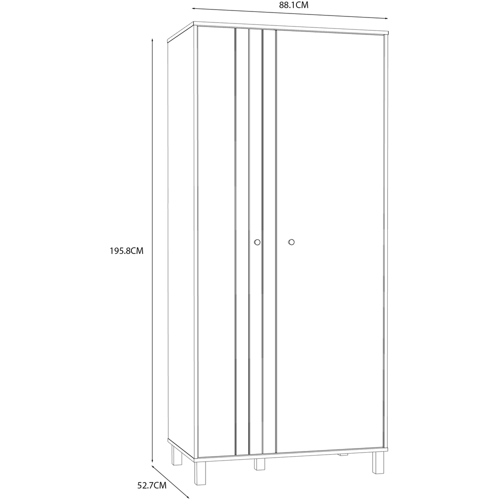 Florence Grafton 2 Door Cream and Oak Wardrobe Image 7