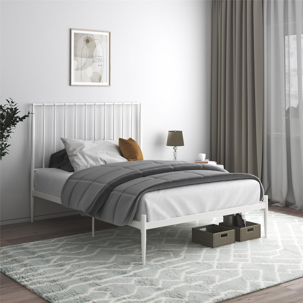 Dorel Giulia Double White Metal Bed Frame Image 6