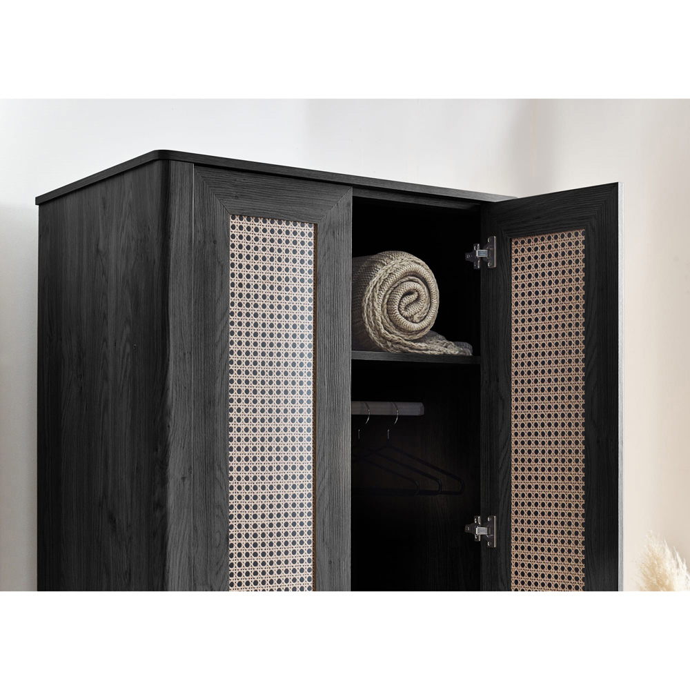 Julian Bowen Sydney 2 Door Black Ash Wardrobe Image 5