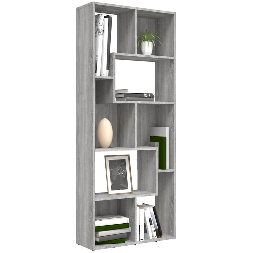 vidaXL 8 Shelf Grey Sonoma Bookcase Image 8
