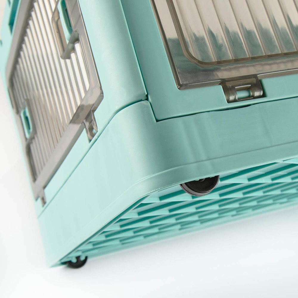 Sewing Online YN8888-BLUE 98L 5 Door Blue Plastic Stackable Storage Box with Wheels Image 4