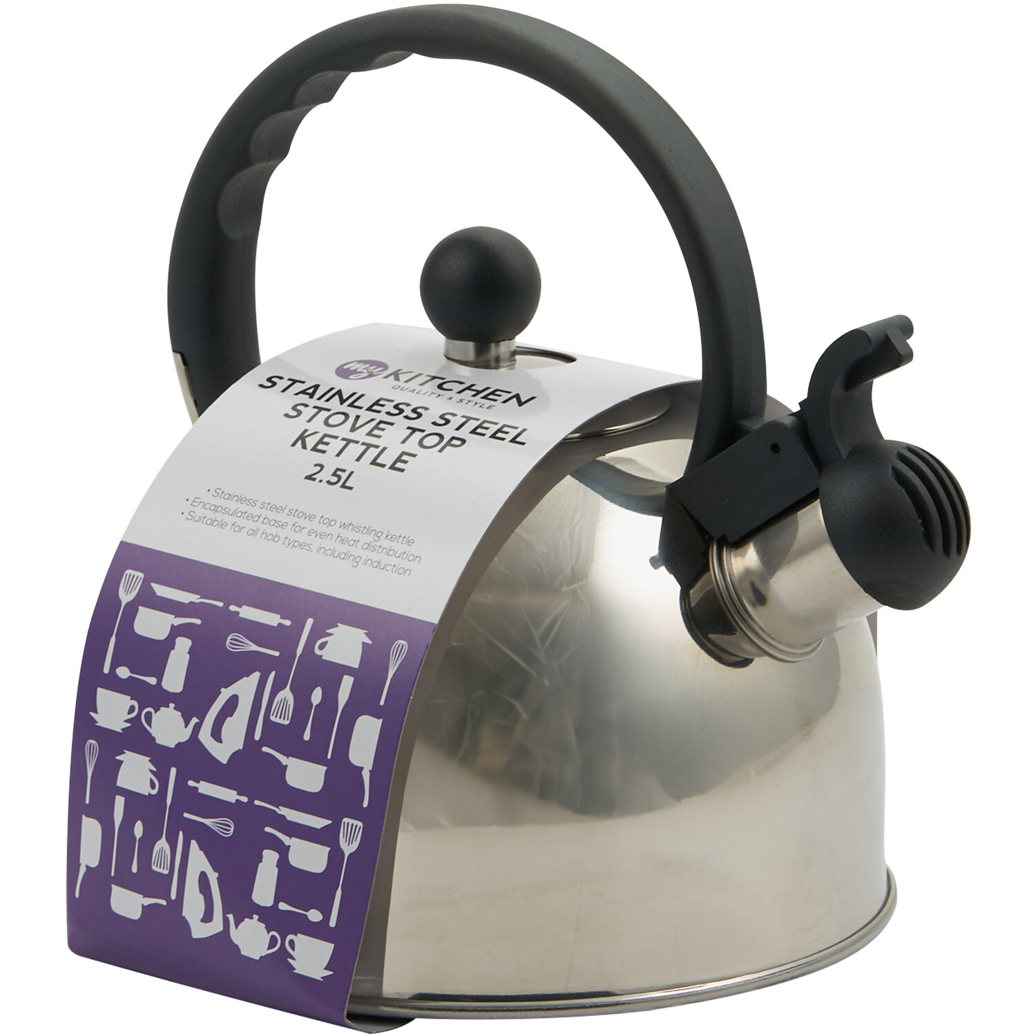 Stainless Steel 2.5L Stove Top Kettle - Chrome Image 2