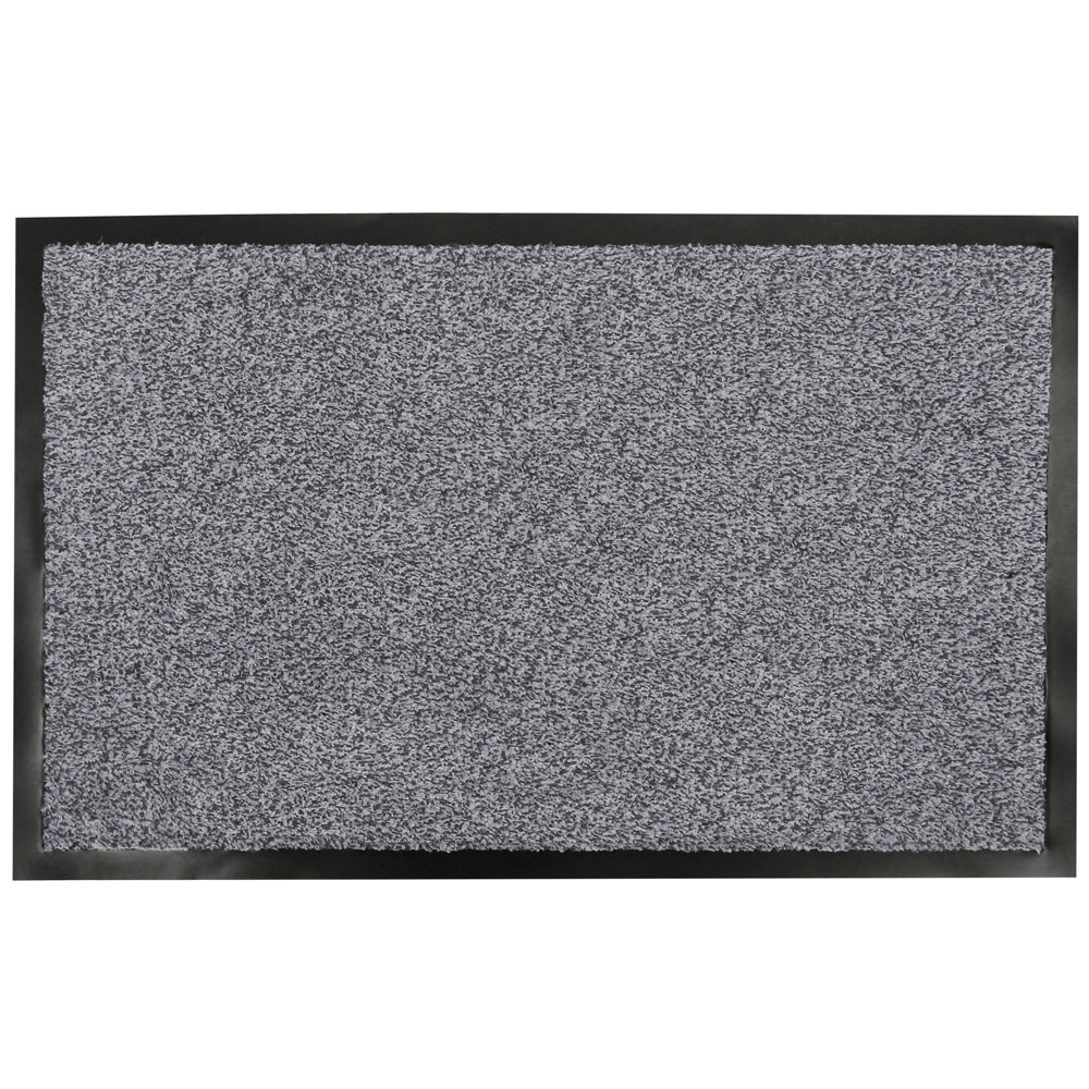 JVL Admiral Grey Microfibre Barrier Doormat 60 x 90cm Image 1