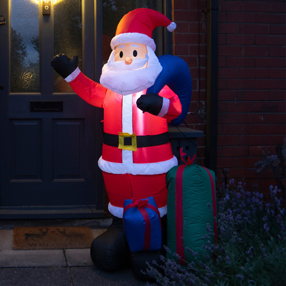 St Helens LED Multicolour Inflatable Santa Claus with Presents 5ft Image 1