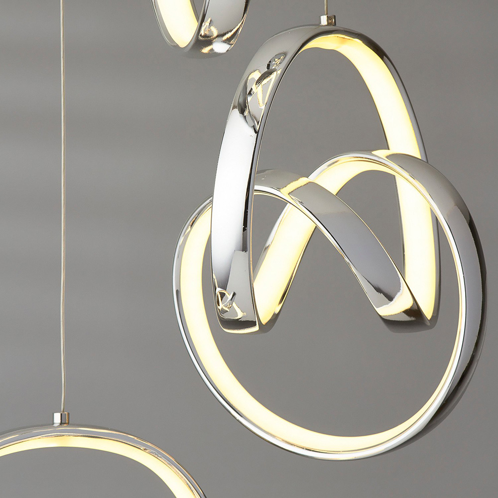 LED Chrome Echo Cluster Droplet Spheres  Ceiling Light Image 4