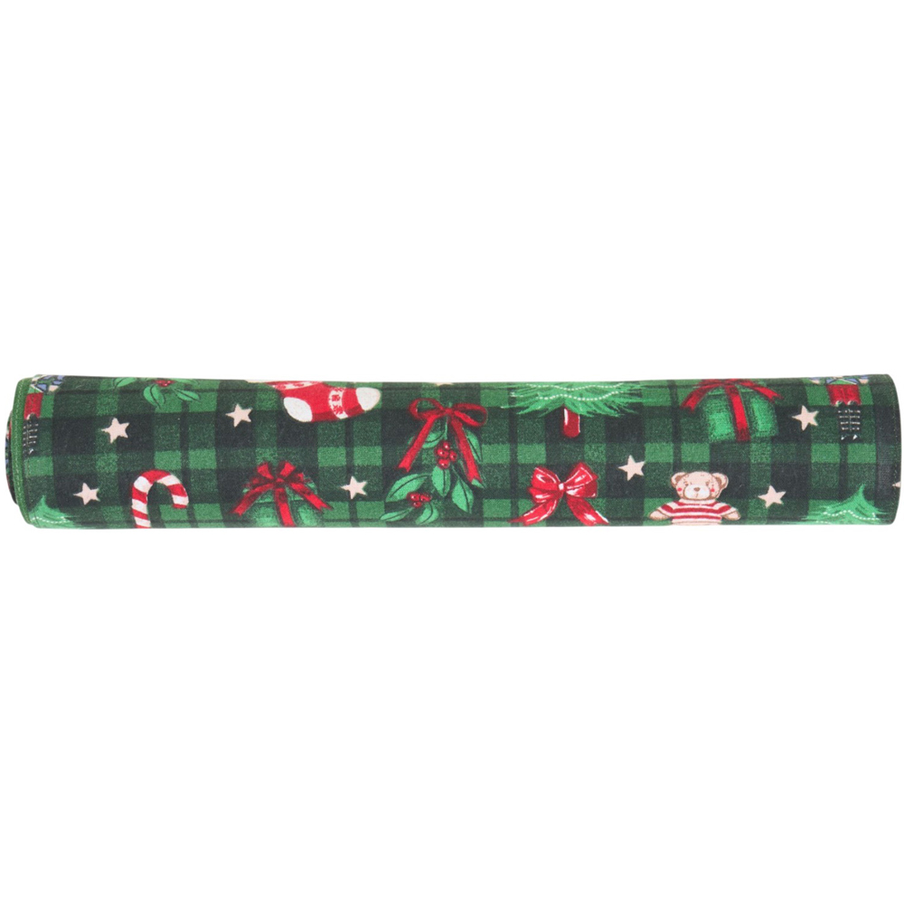 Tartan Christmas Print Table Runner Green Image 2