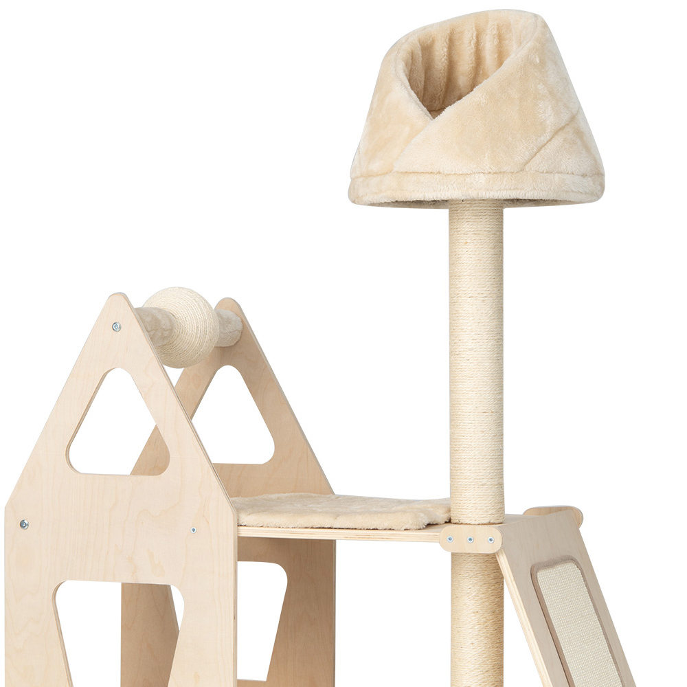 Costway Beige Sisal Rope Cat Tree Scratcher Image 3