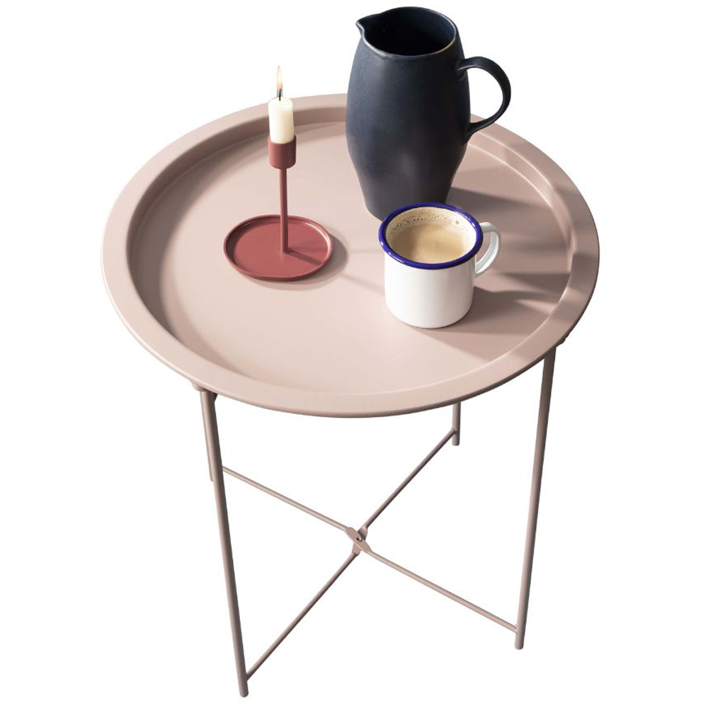 Noa and Nani Blush Pink Metal Side Table Image 2