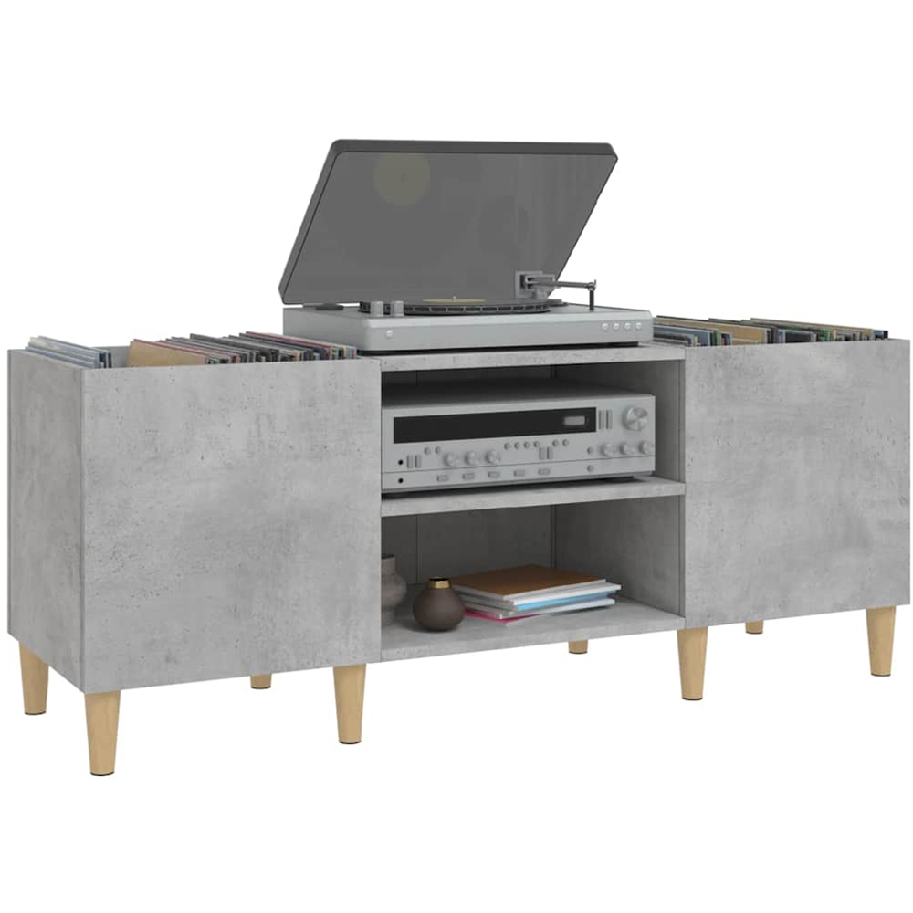 vidaXL 2 Shelf Concrete Grey Record Cabinet Image 4