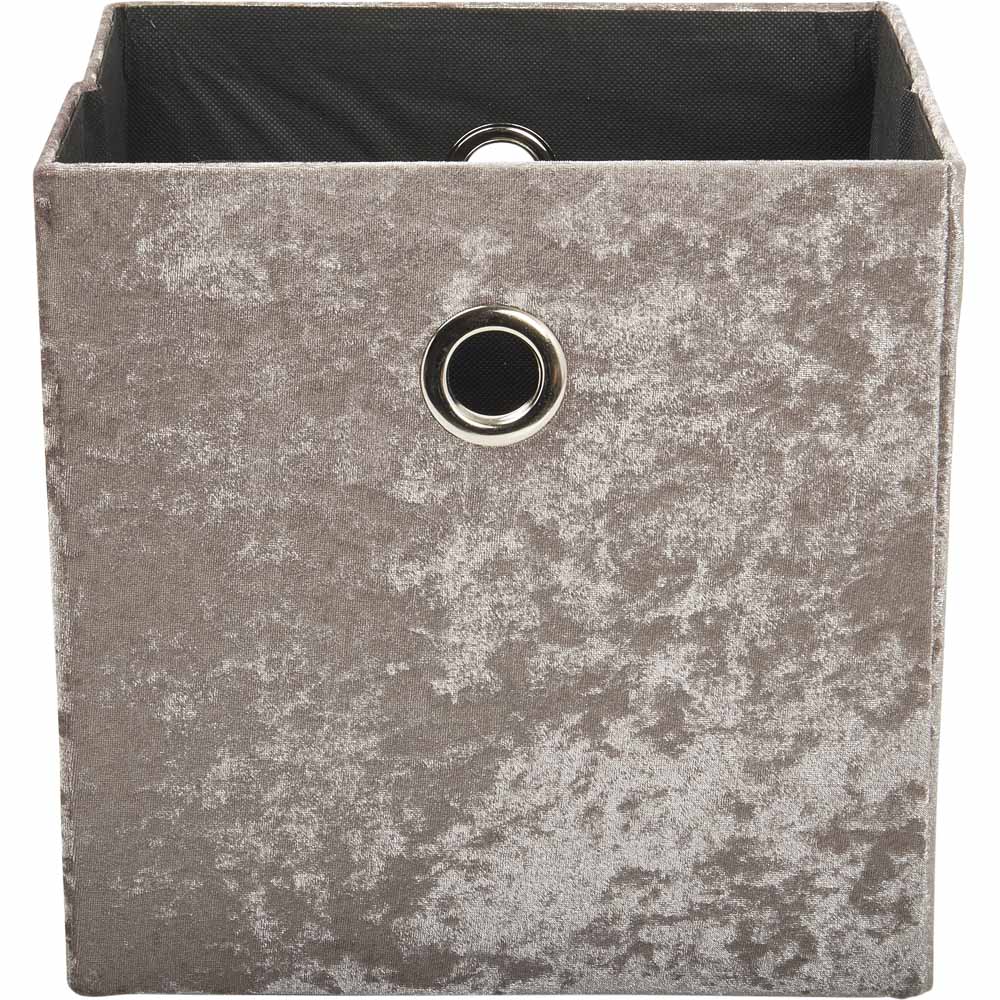 Wilko Crushed Velvet Storage Box 30x30 Wilko