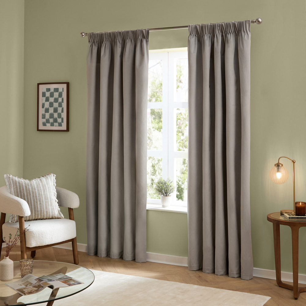 Furn The Ultimate Silver Velvet Blackout Pencil Pleat Curtains 168 x 229cm Image 5