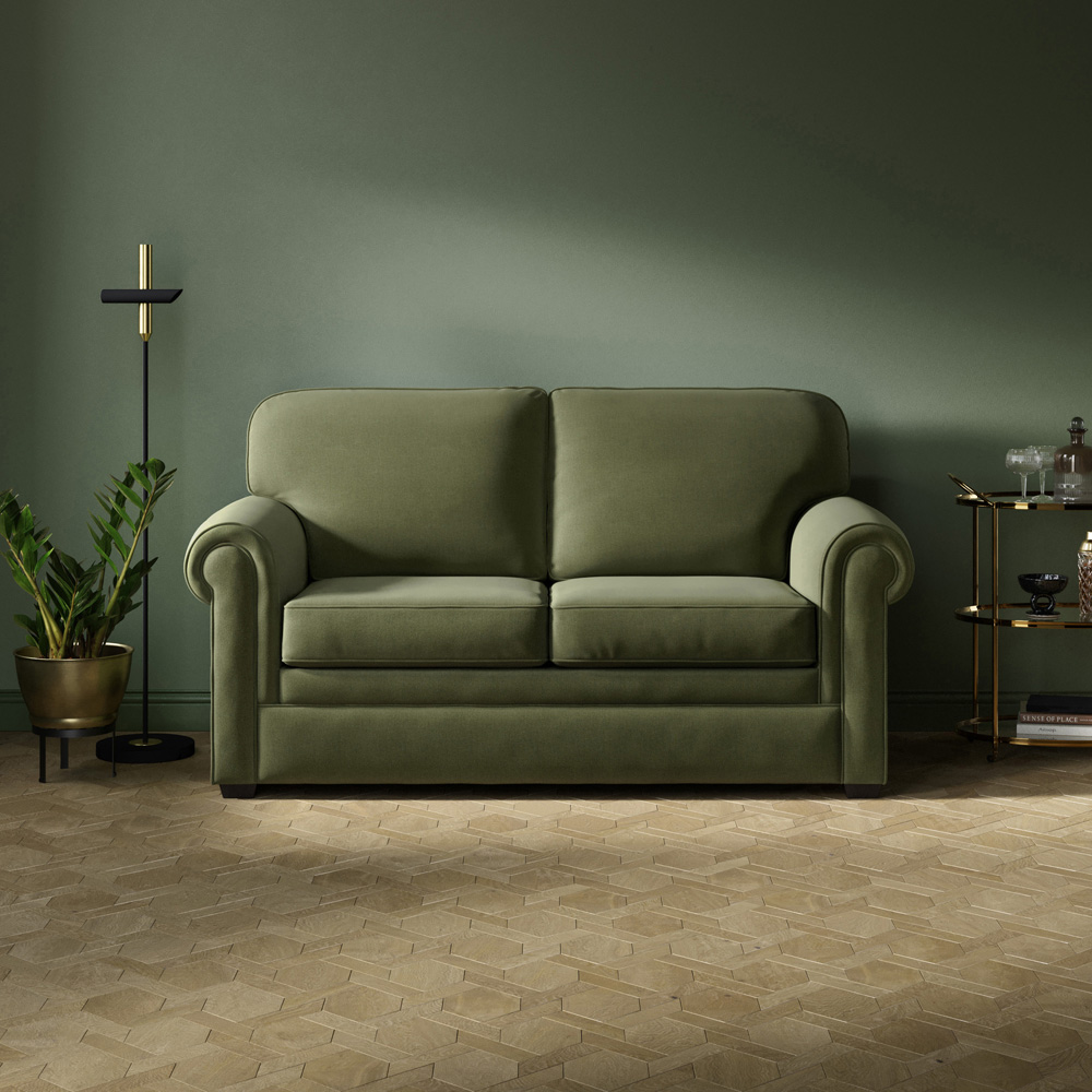 Jay-Be Heritage 2 Seater Brushed Twill Hunter Sofa Bed with e-Pocket Mattress Image 6