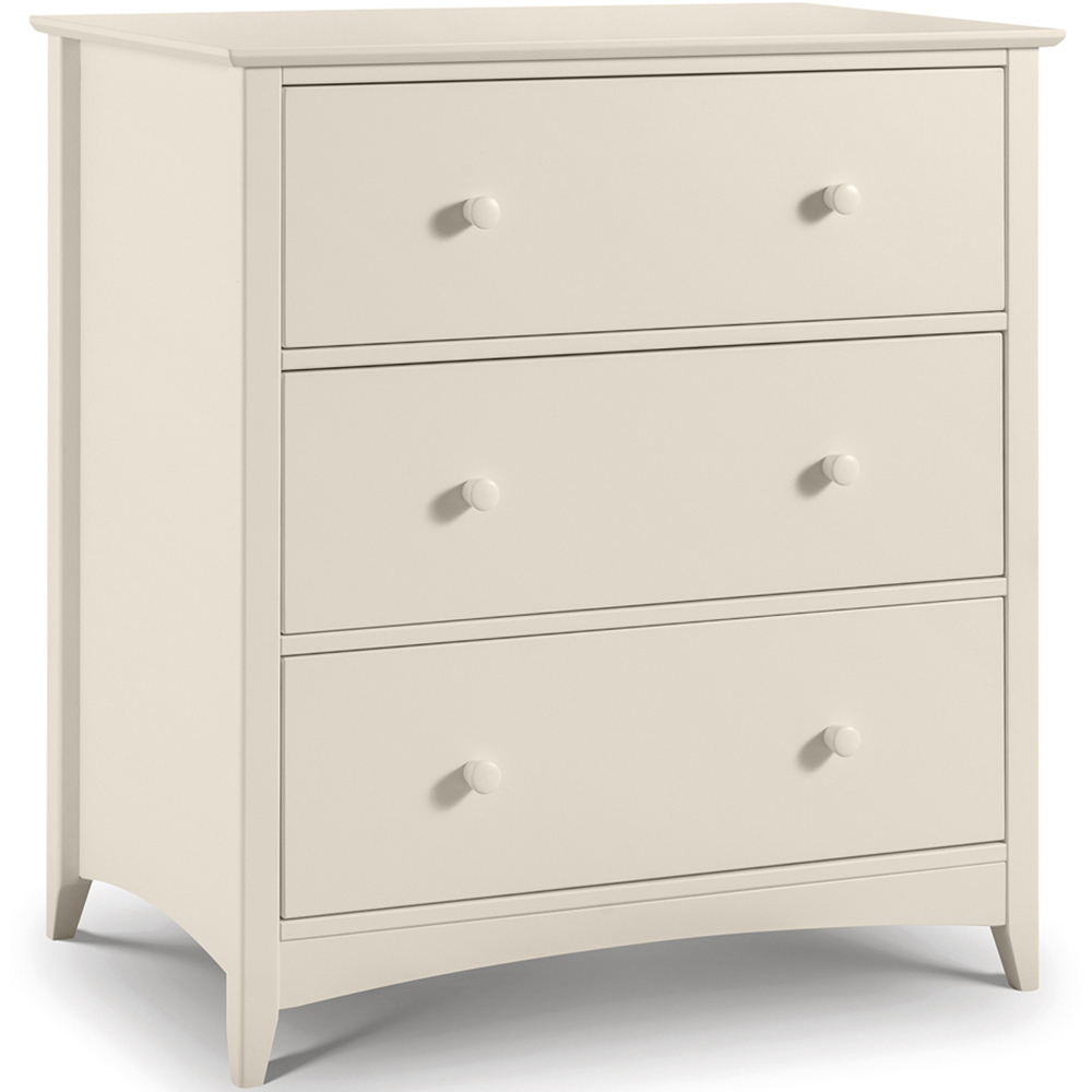 Julian Bowen Cameo 3 Drawer Stone White Chest of Drawers with Changing Station Image 3