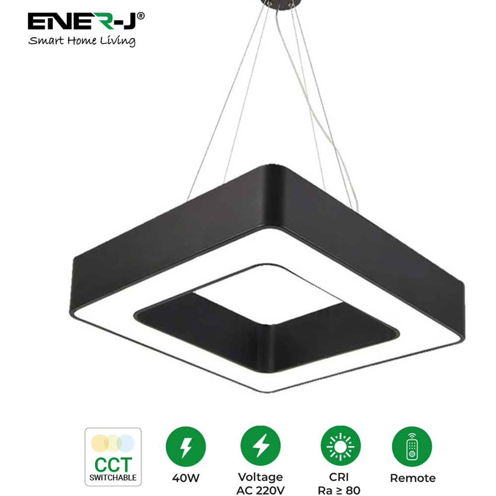 ENER-J 40W Hollow Square Pendant Light Image 6