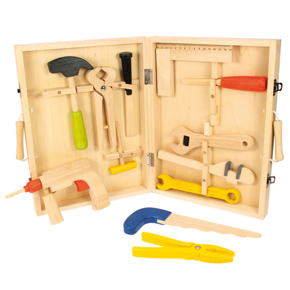 Bigjigs Toys Carpenters Tool Box Wood Image 1
