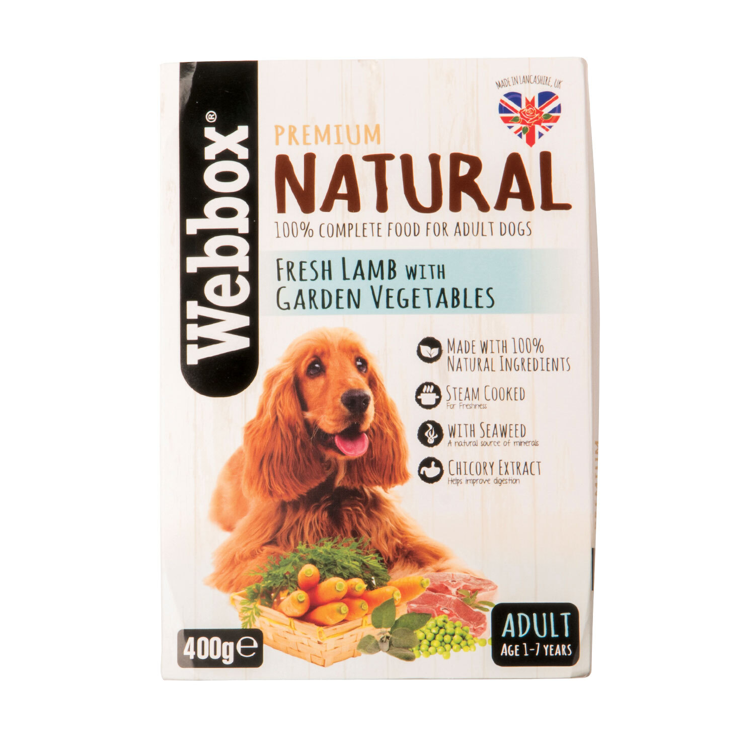 Webbox Natural Dog Food Lamb and Vegetables 400G Image 1