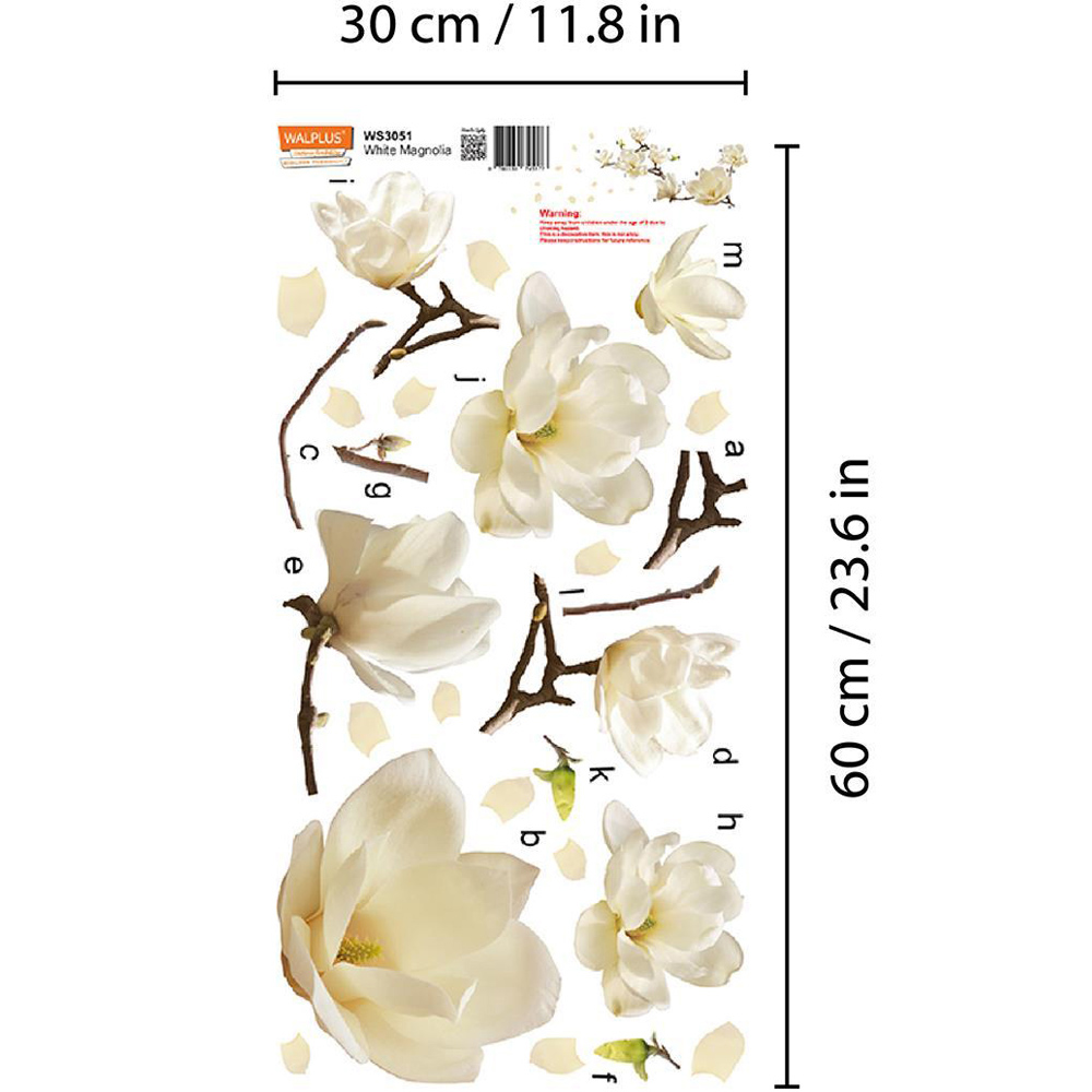 Walplus White Magnolia Flower Kids Bedroom Wall Stickers Image 5