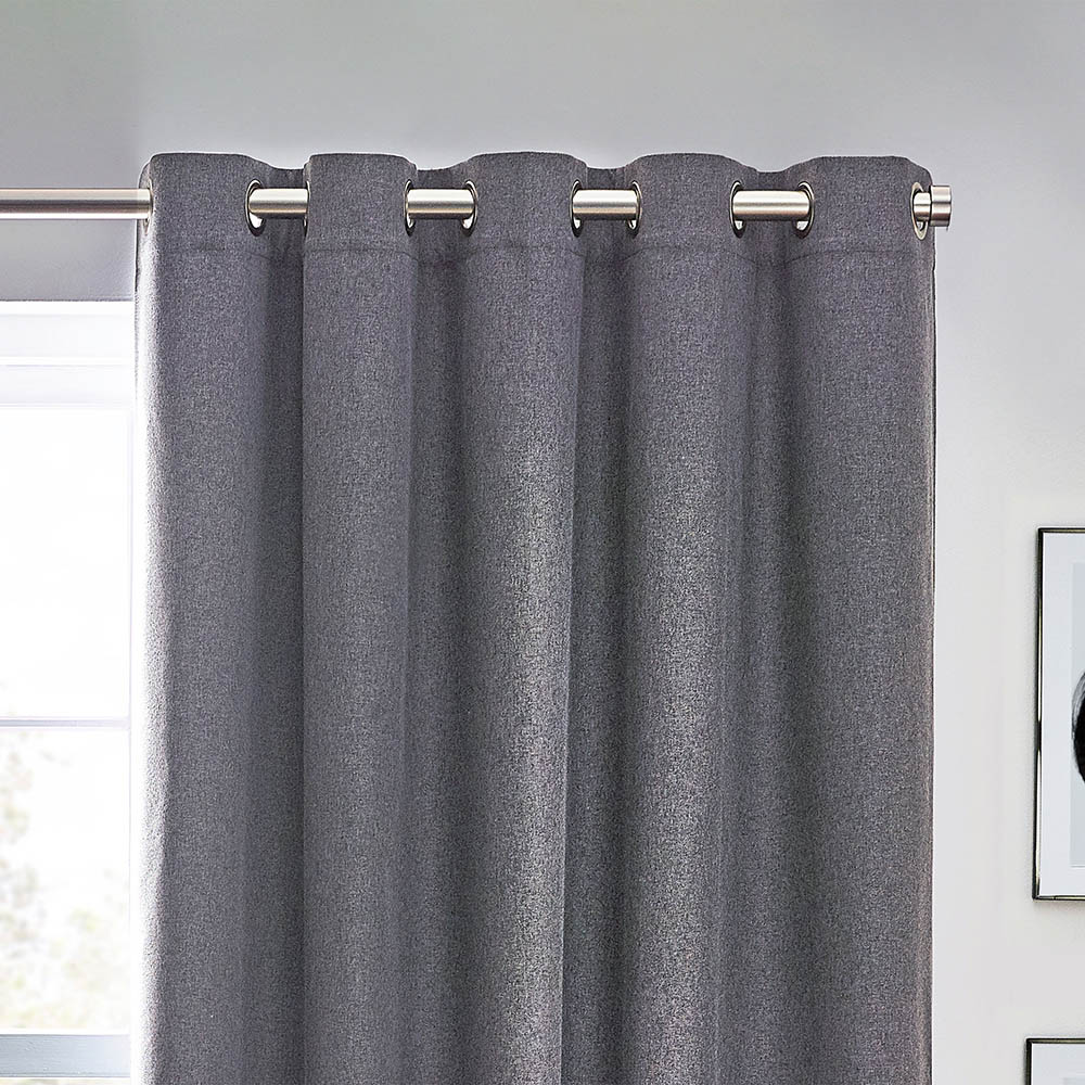 furn. Dawn Charcoal Thermal Blackout Eyelet Curtain 229 x 229cm Image 3