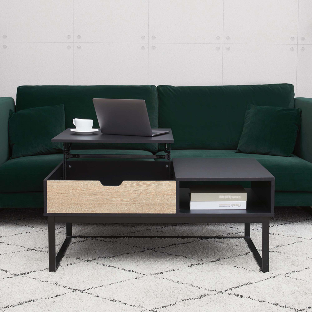 Teamson Home Single Drawer Single Shelf Lift Top Coffee Table Image 5