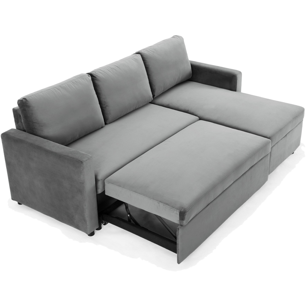 Home Detail Dorset Small Double Sleeper Grey Velvet Pull Out Sofa Bed with Storage Image 7