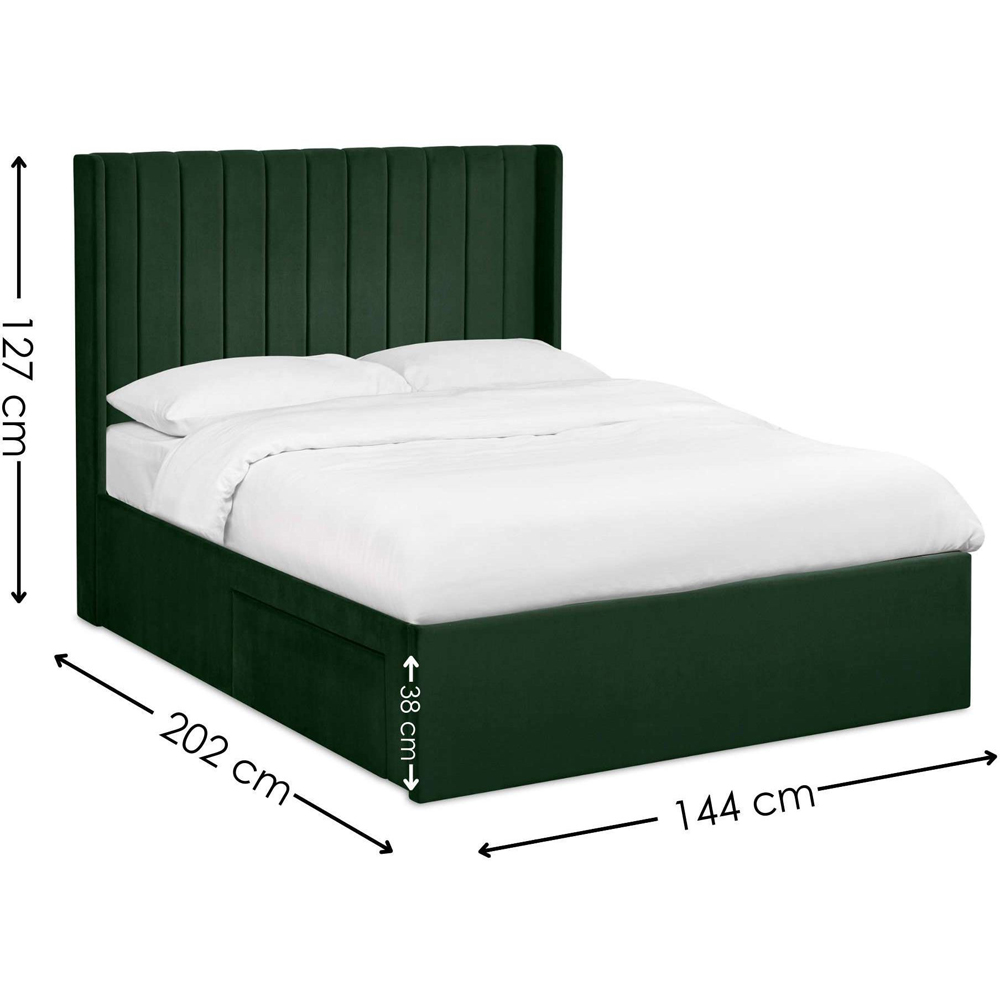 Julian Bowen Leila Bottle Green Double Bed with Dual Storage Door Image 9