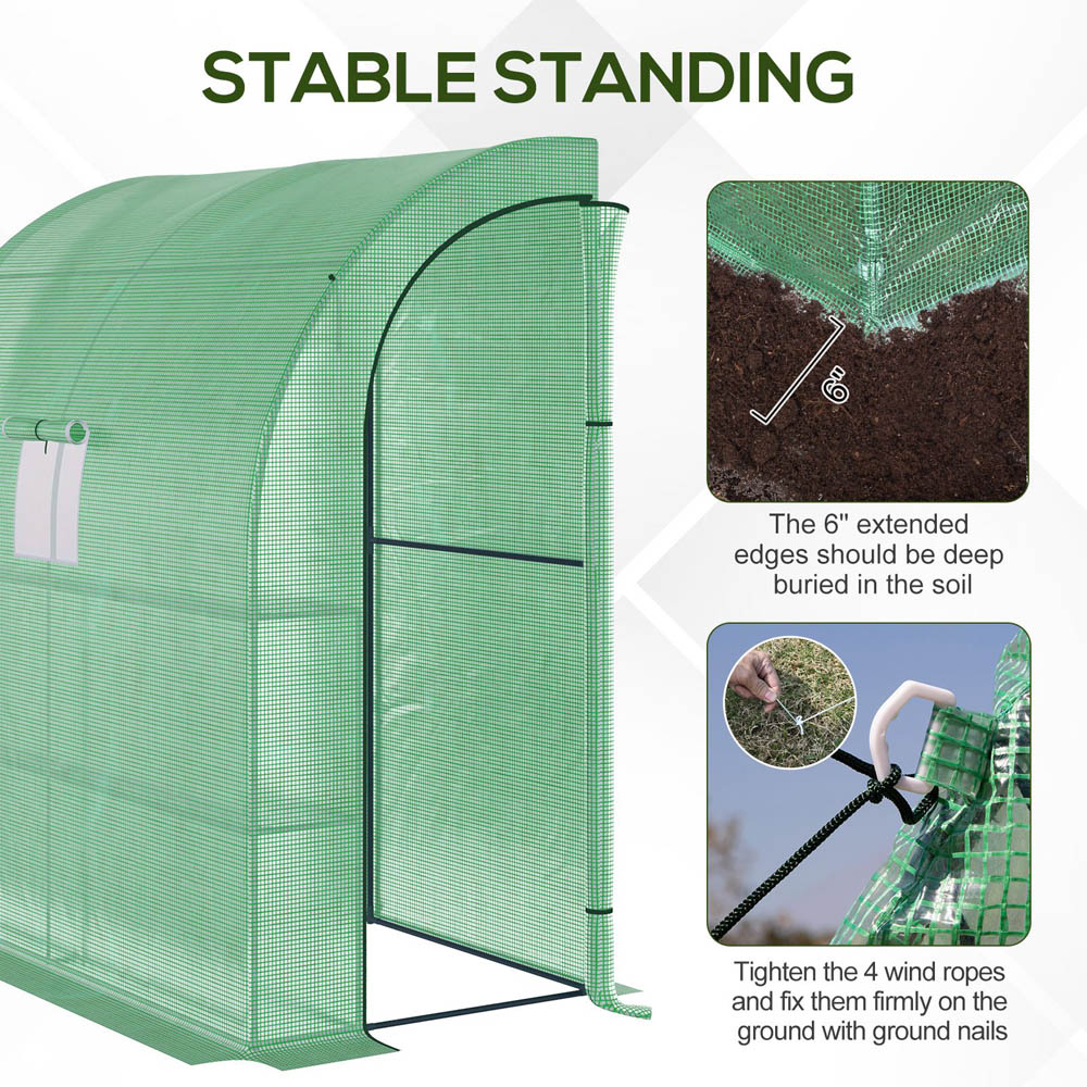 Outsunny Green 3.2 x 6.5ft 3-Tier Walk In Greenhouse Image 4