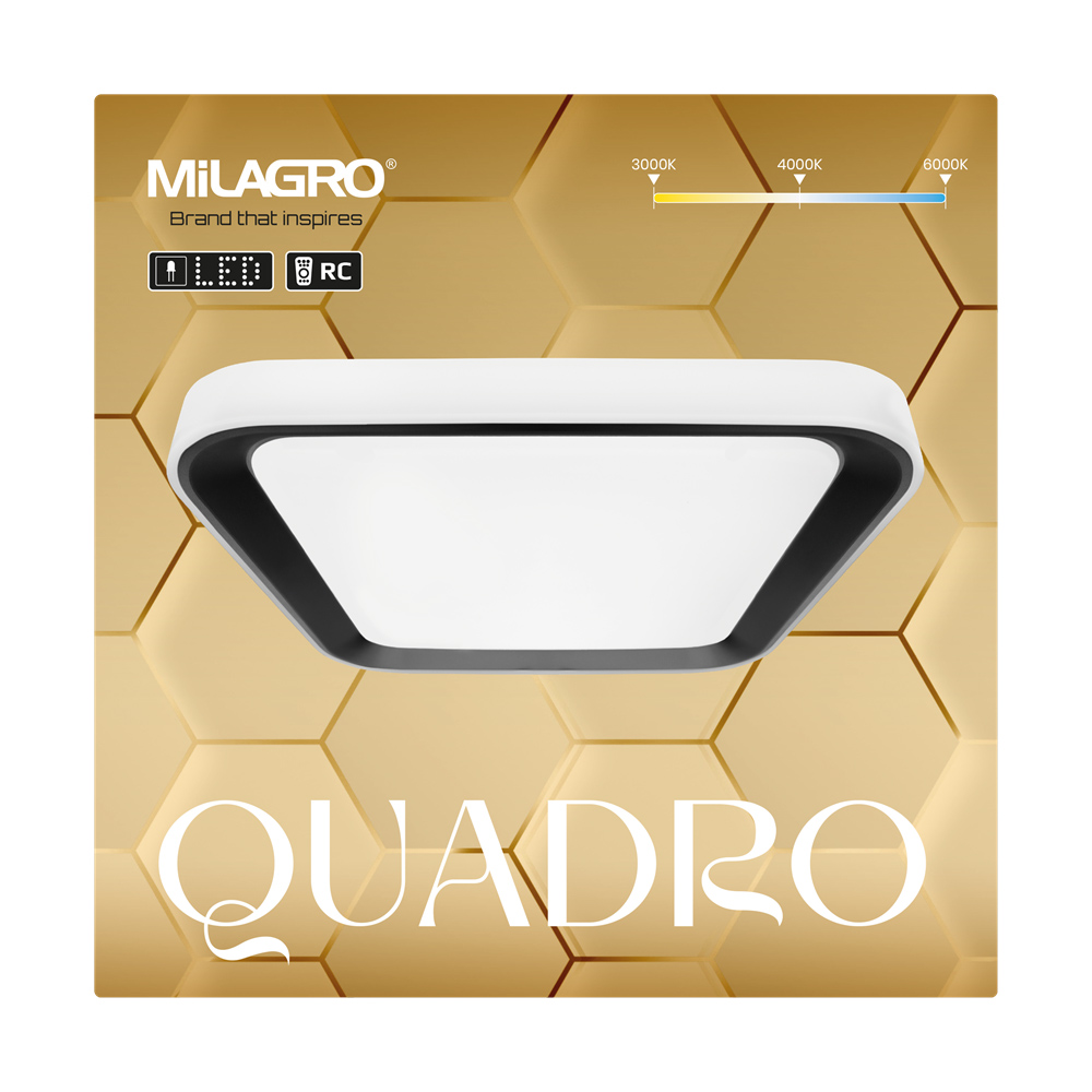 Milagro Quadro Black Ceiling Lamp 230V Image 4