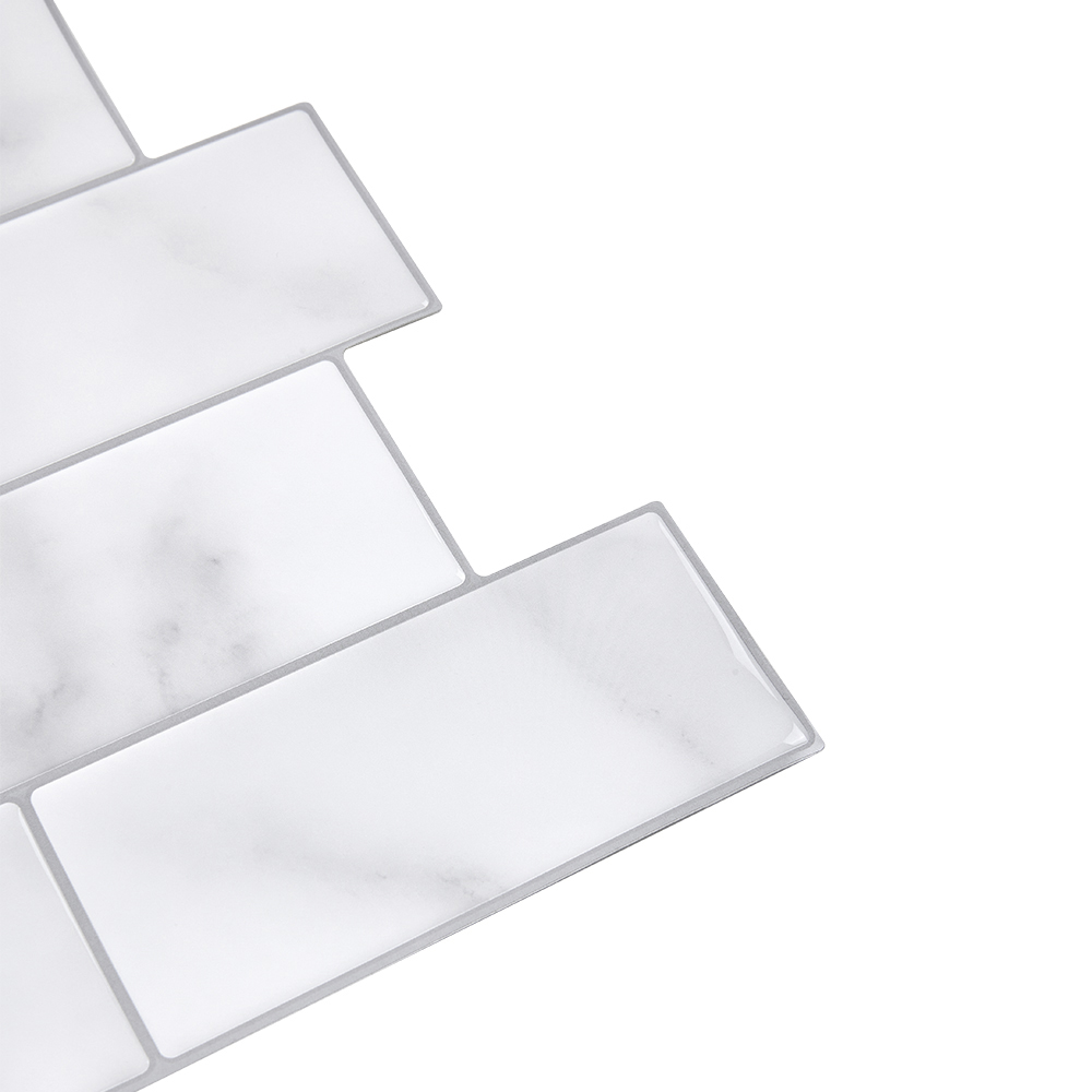 Living and Home Brick Effect Grey Rectangle Self Adhesive Wall Sticker 10 Pack Image 4