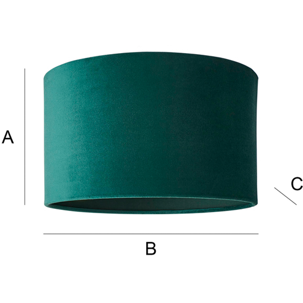 ValueLights Reni Forest Green Velvet Ceiling Drum Lamp Shade Small Image 8