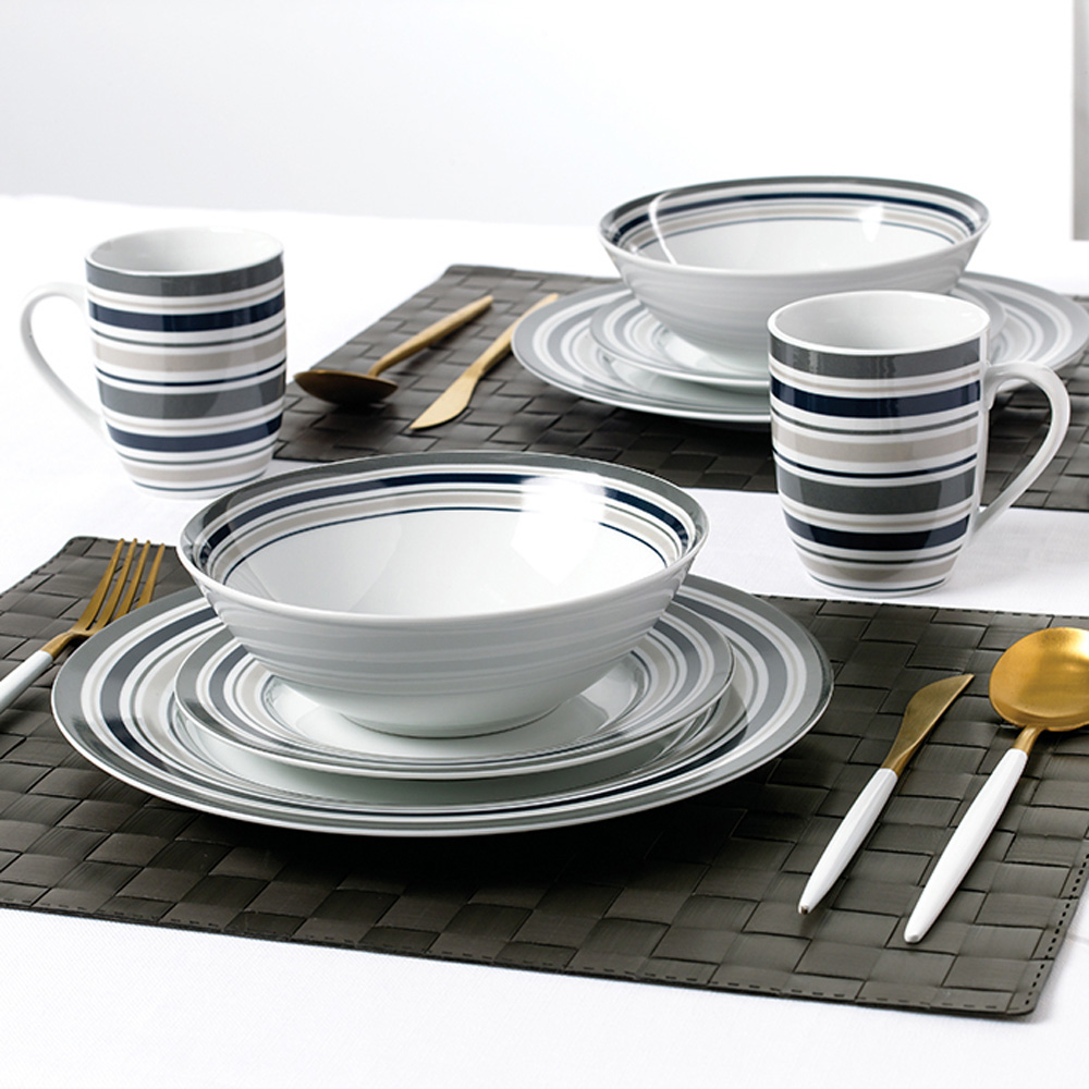 Waterside Multicolour Brompton 16 Piece Dinner Set Image 2