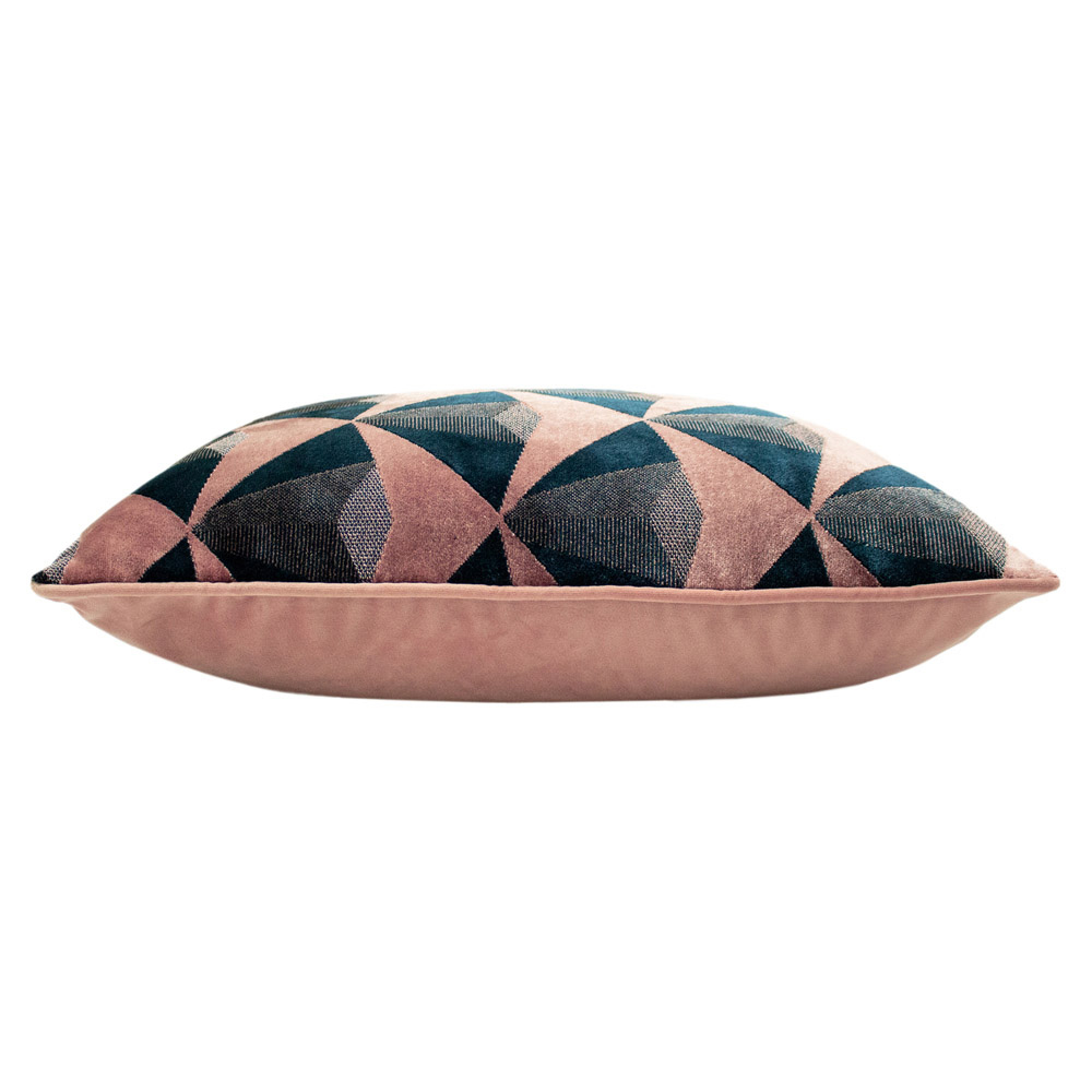 Paoletti Leveque Blush and Navy Velvet Jacquard Cushion Image 4