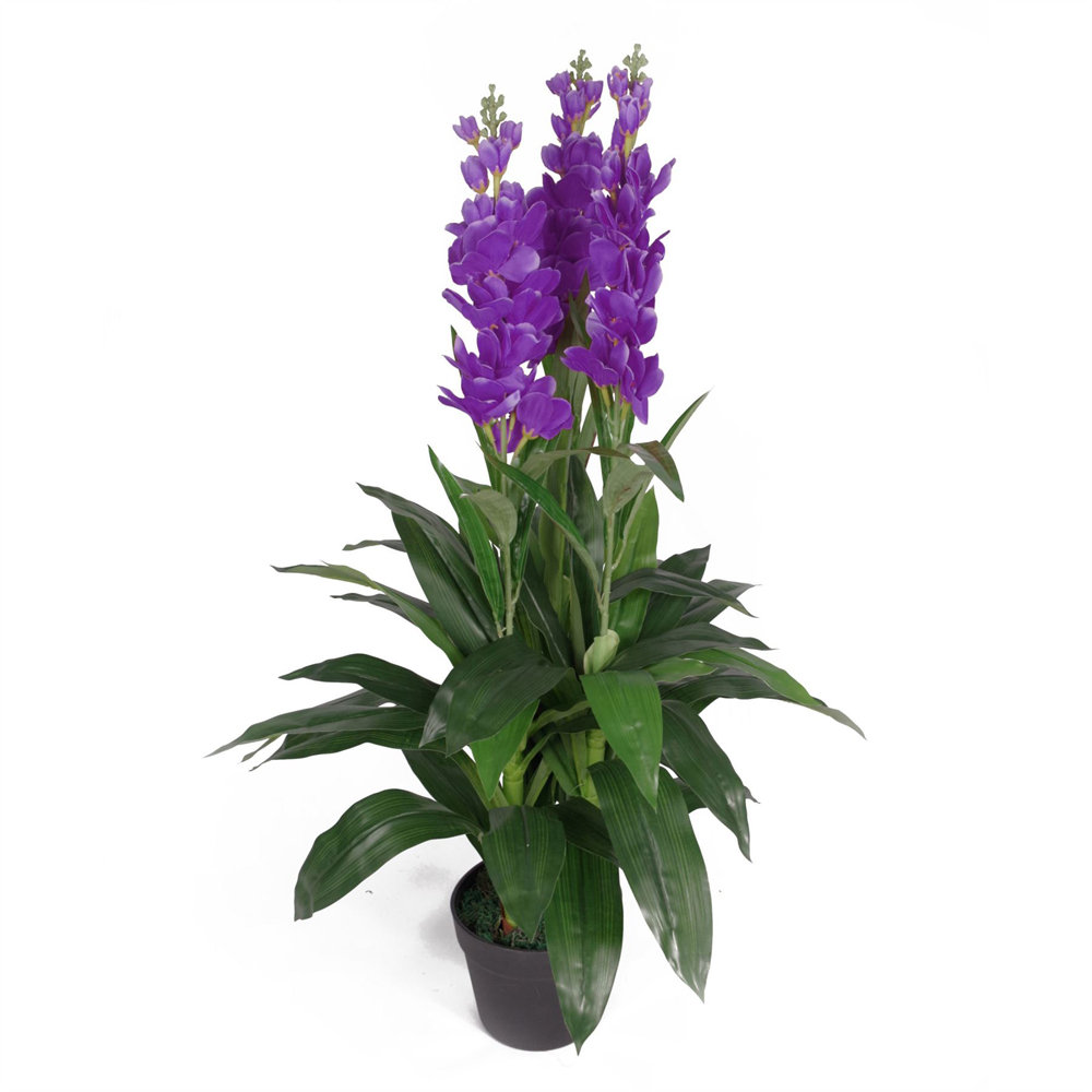Leaf Artificial White Cymbidium Orchid Plant 100cm Image 6