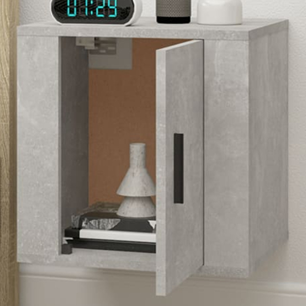 vidaXL Single Door Concrete Grey Wall Mounted TV Cabinet Image 1