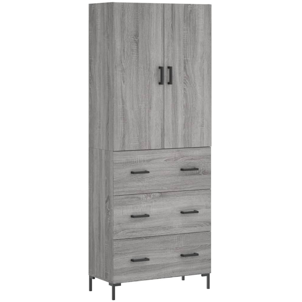 vidaXL 2 Door 3 Drawer Grey Sonoma Highboard Image 2