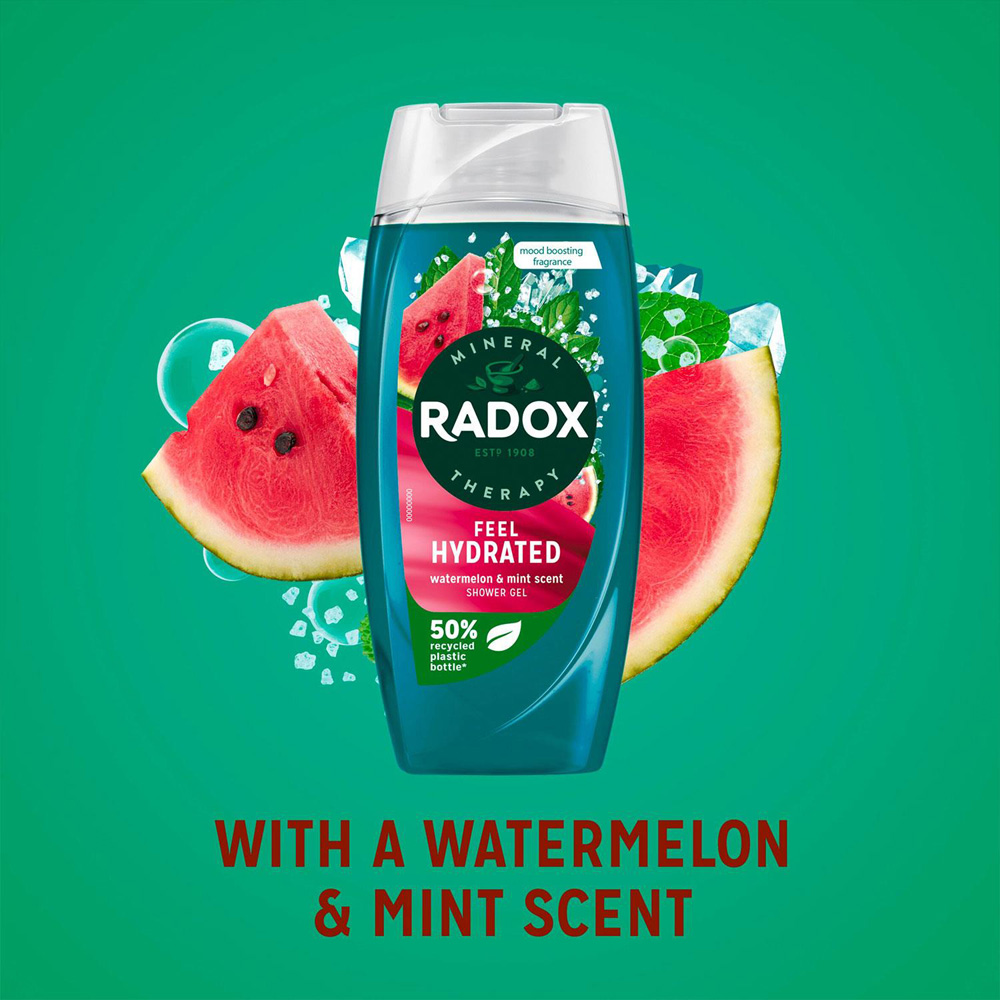 Radox Mineral Therapy Feel Hydrated Watermelon and Mint Scent Shower Gel 225ml 14 Pack Image 5
