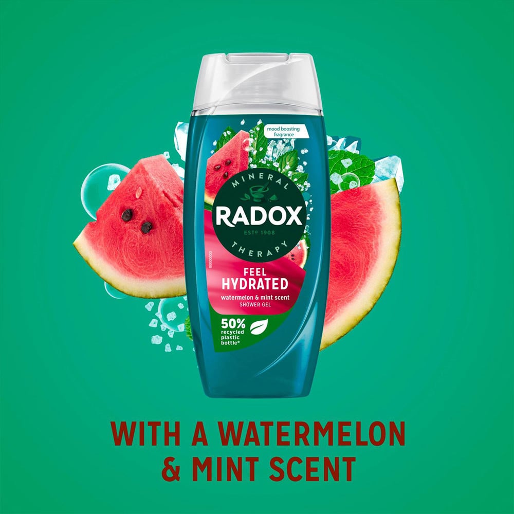 Radox Mineral Therapy Feel Hydrated Watermelon and Mint Scent Shower Gel 225ml 16 Pack Image 5