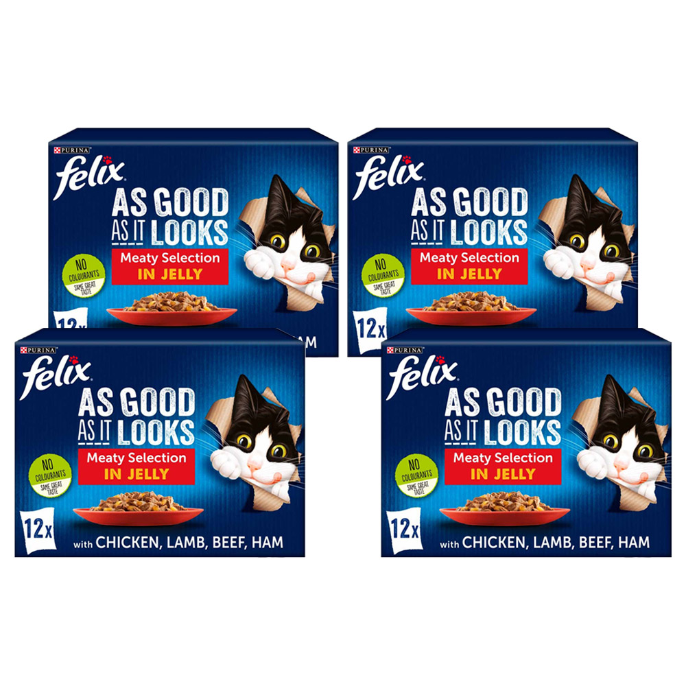 Purina Felix As Good As It Looks Meaty Selection in Jelly Cat Food 100g Case of 4 x 12 Pack Image 1