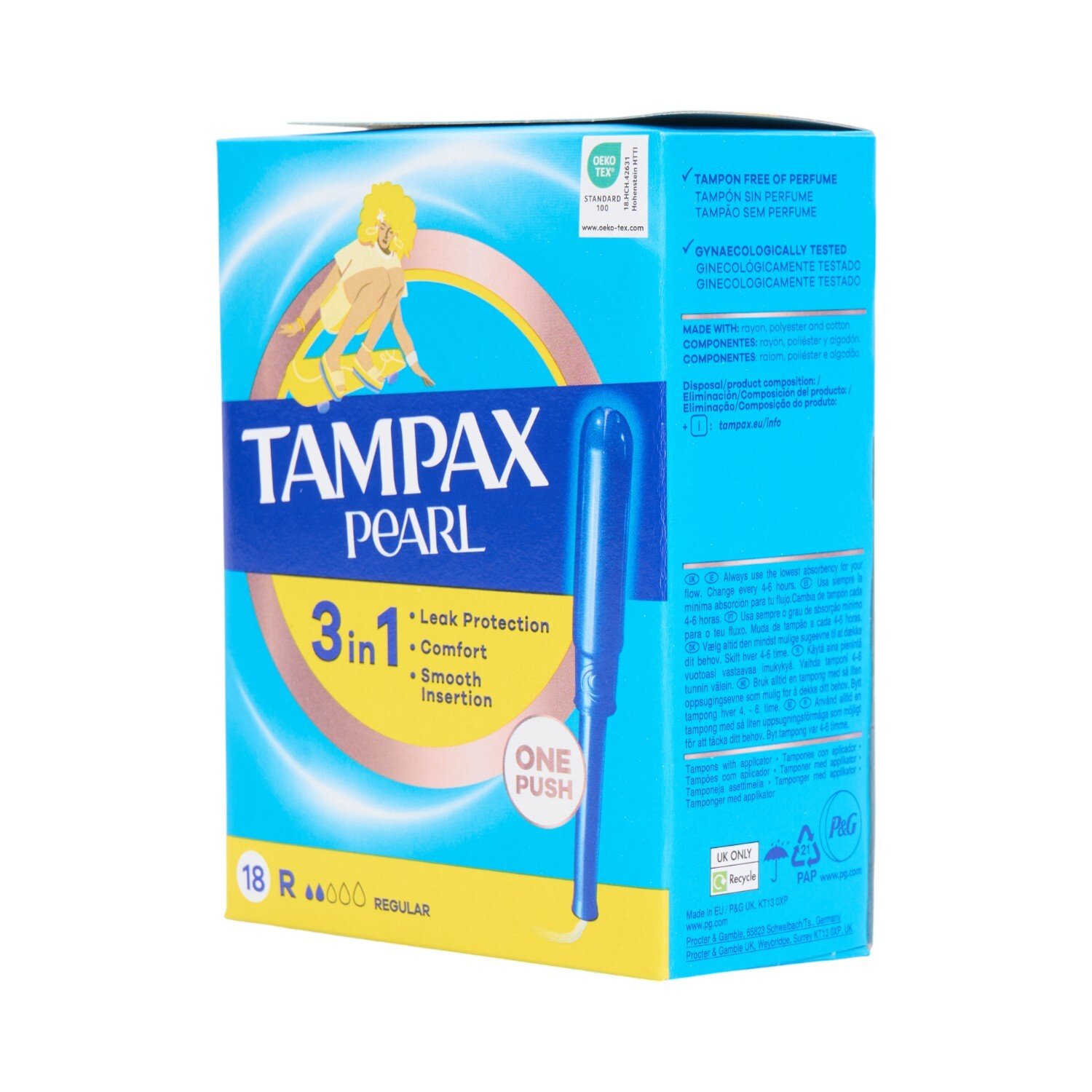 Pack of 18 Tampax Pearl 3 in 1 Tampons Regular Image 4