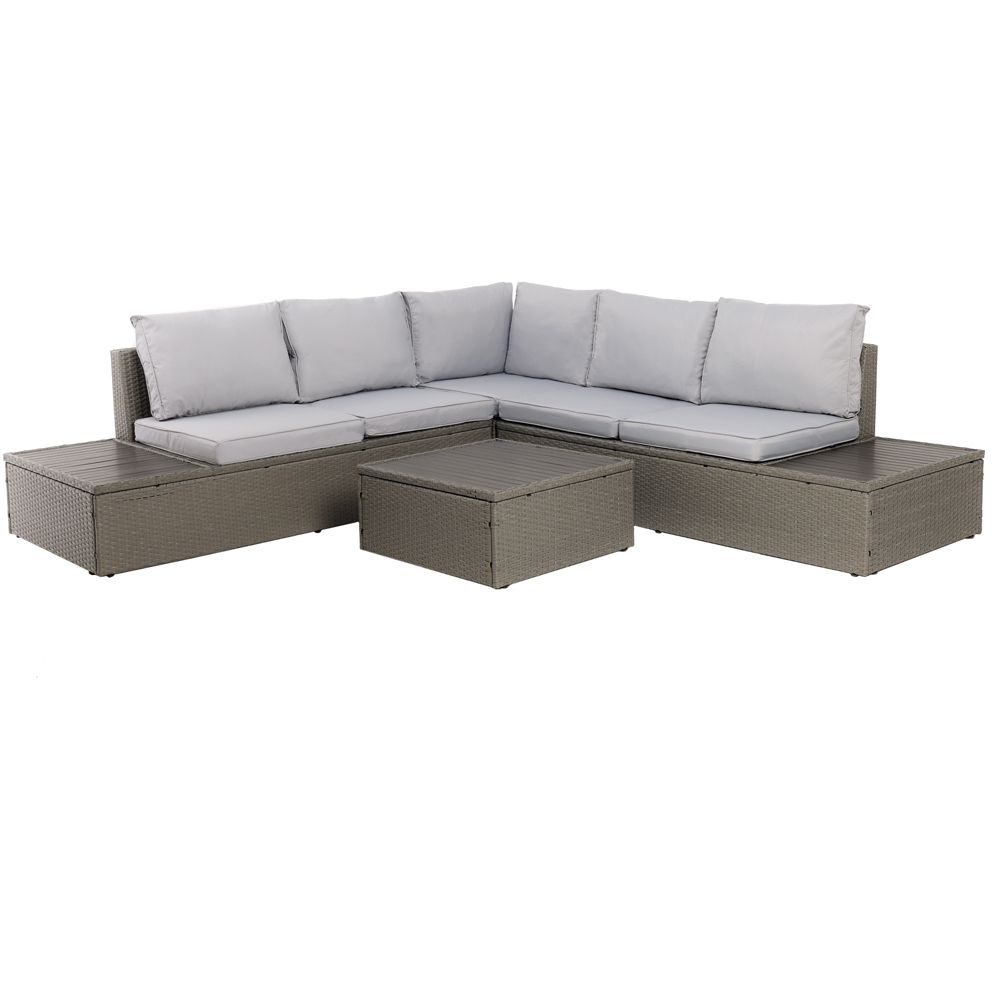 Charles Bentley 5 Seater Rattan Corner Lounge Set Image 3