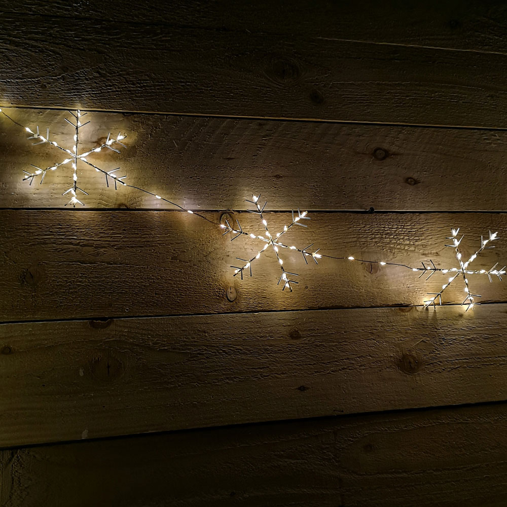 Samuel Alexander 258 Warm White LED MicroBrights Christmas Snowflake String Lights Set of 10 Image 3