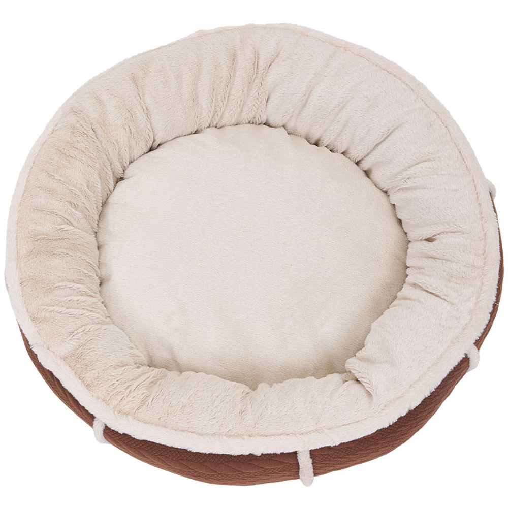 H&O Direct 60cm Dark Brown Plush Warm Pet Bed with Anti-Slip Bottom Image 2
