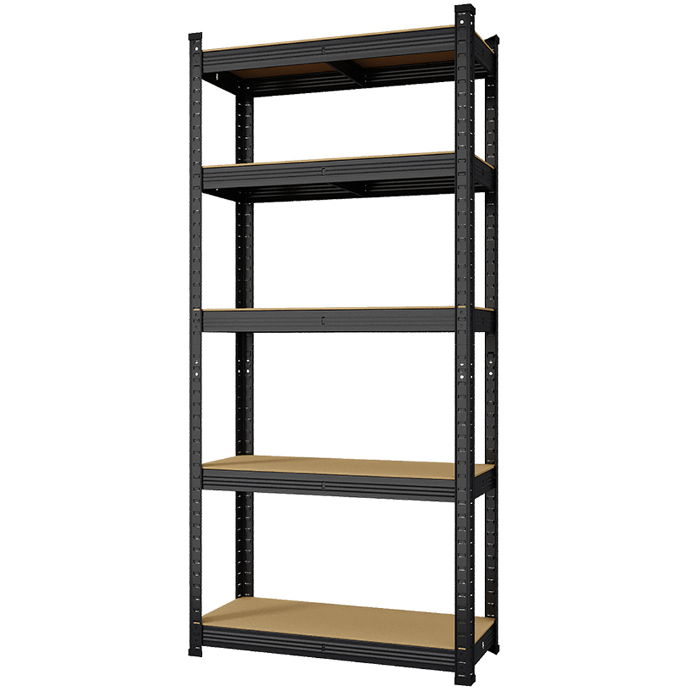 Living and Home 5 Shelf Black Galvanised Steel Shelving Unit Image 2