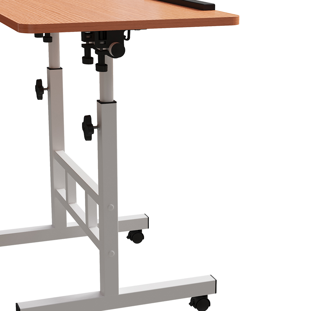 Living and Home Walnut Height Adjustable Laptop Table with Wheels 60 x 40cm Image 6