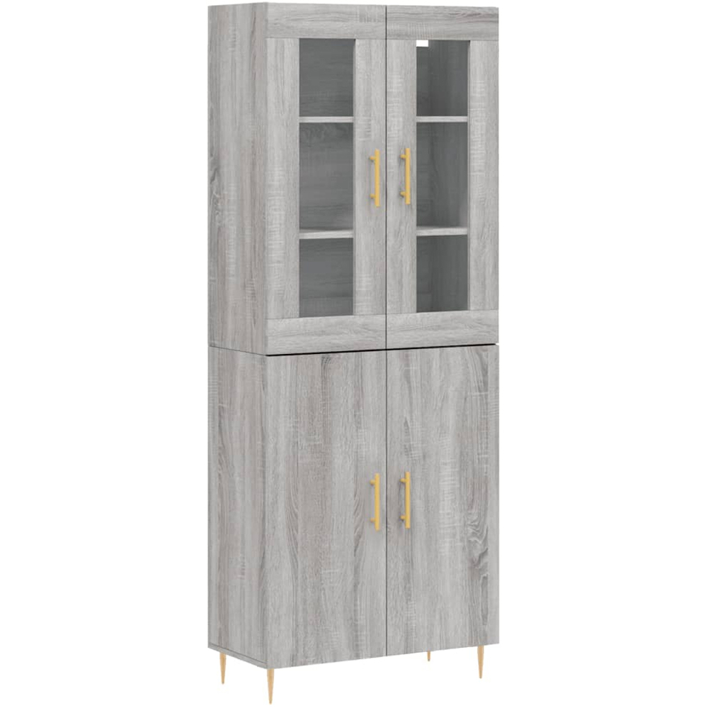 vidaXL 4 Door Grey Sonoma Highboard Image 2