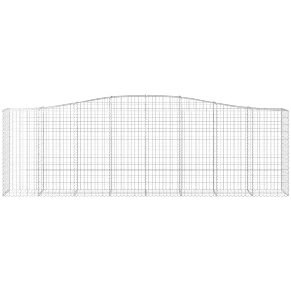 vidaXL Silver Galvanised Iron Arched Gabion Basket 400 x 50 x 120/140cm 20 Pack Image 2