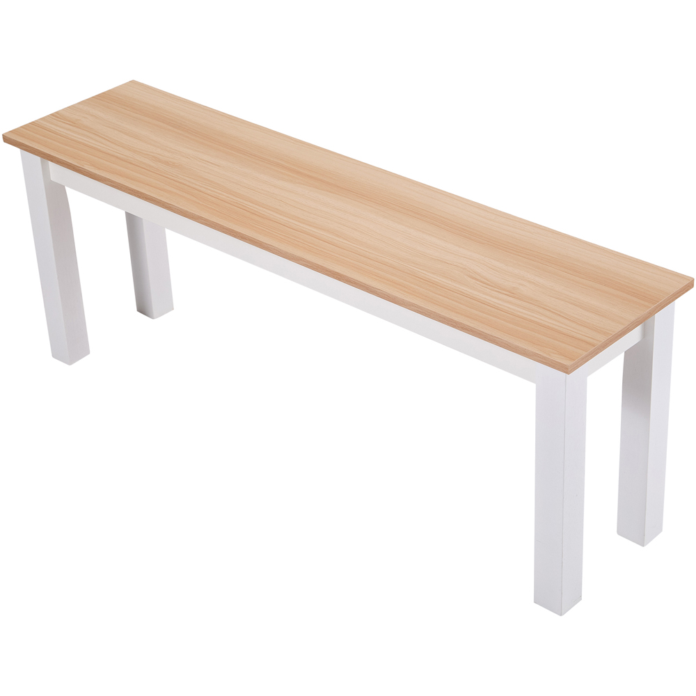 Living and Home Natural Wood Grain Bench with Pine Legs Image 2