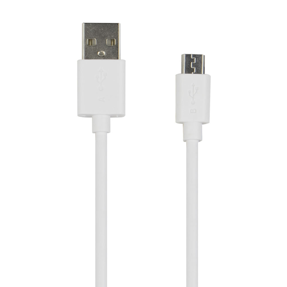 Wilko 1m White Micro USB Cable Image 2
