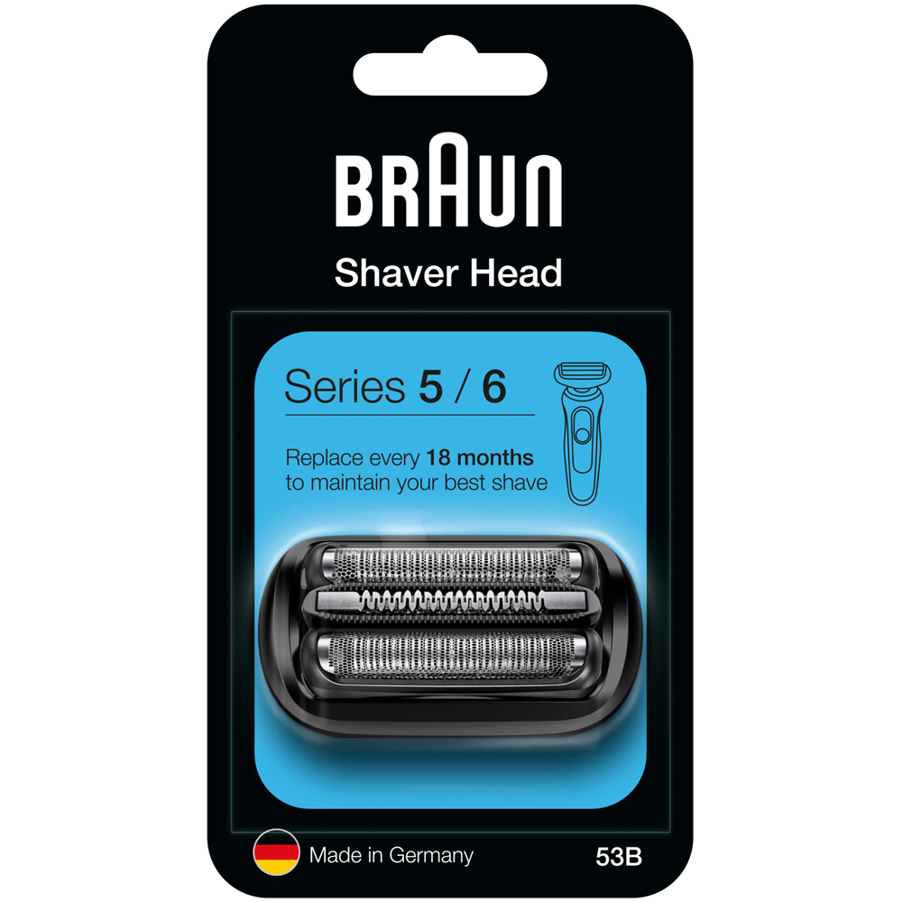 Braun 53B Series 5 and 6 Shaver Replacement Head Black Image 1