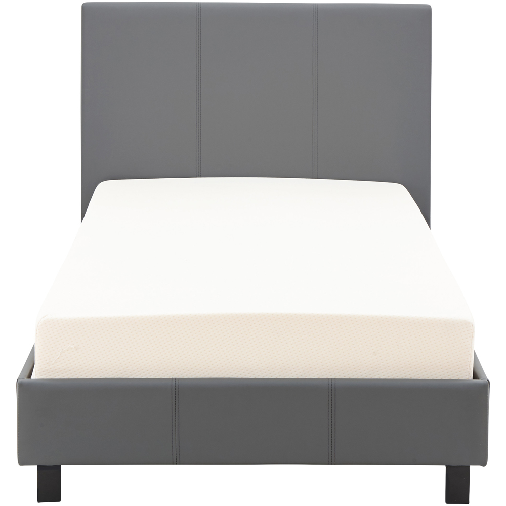 GFW Single Grey Faux Leather Bed Frame Image 4