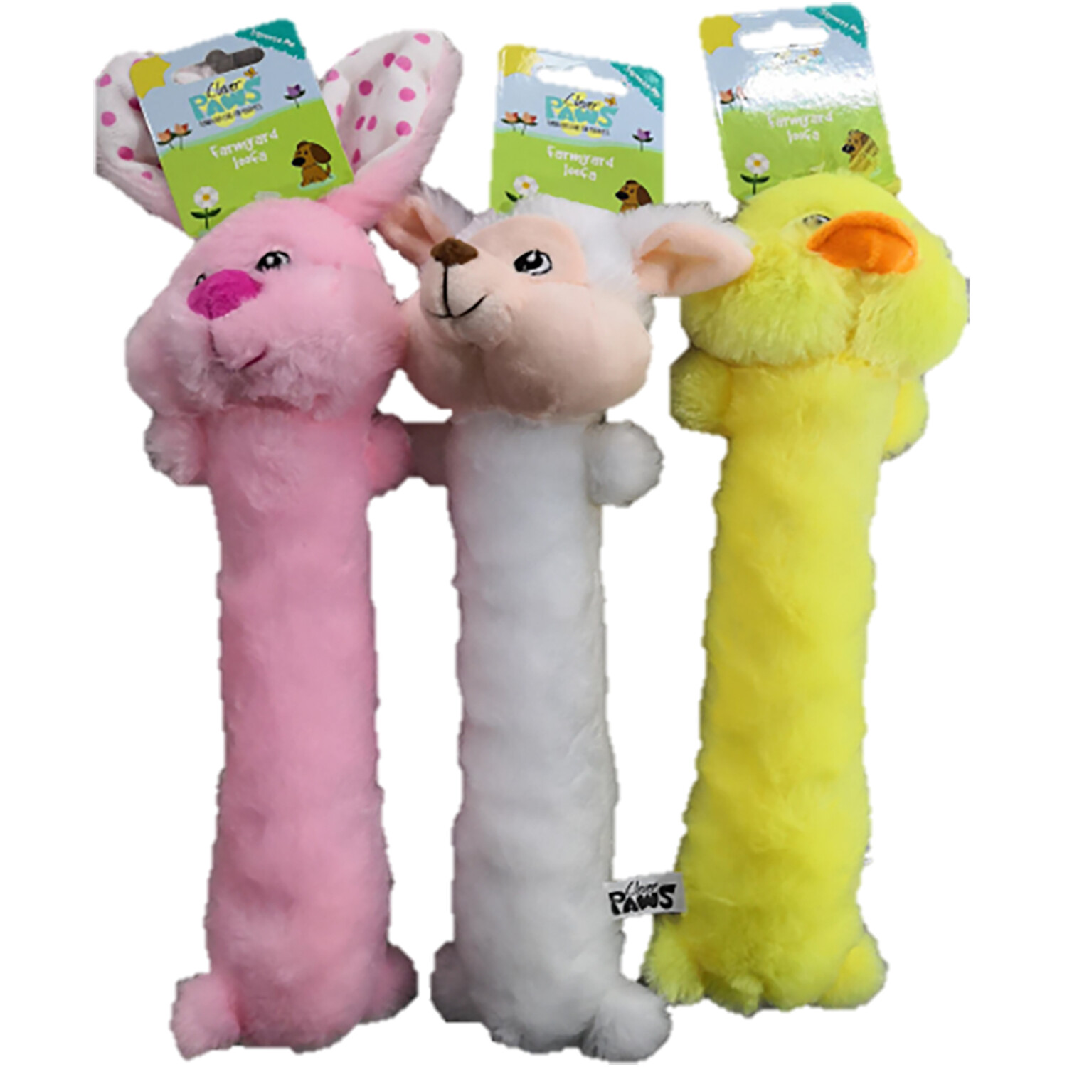 Single Clever Paws Farmyard Loofa Dog Toy in Assorted styles Image